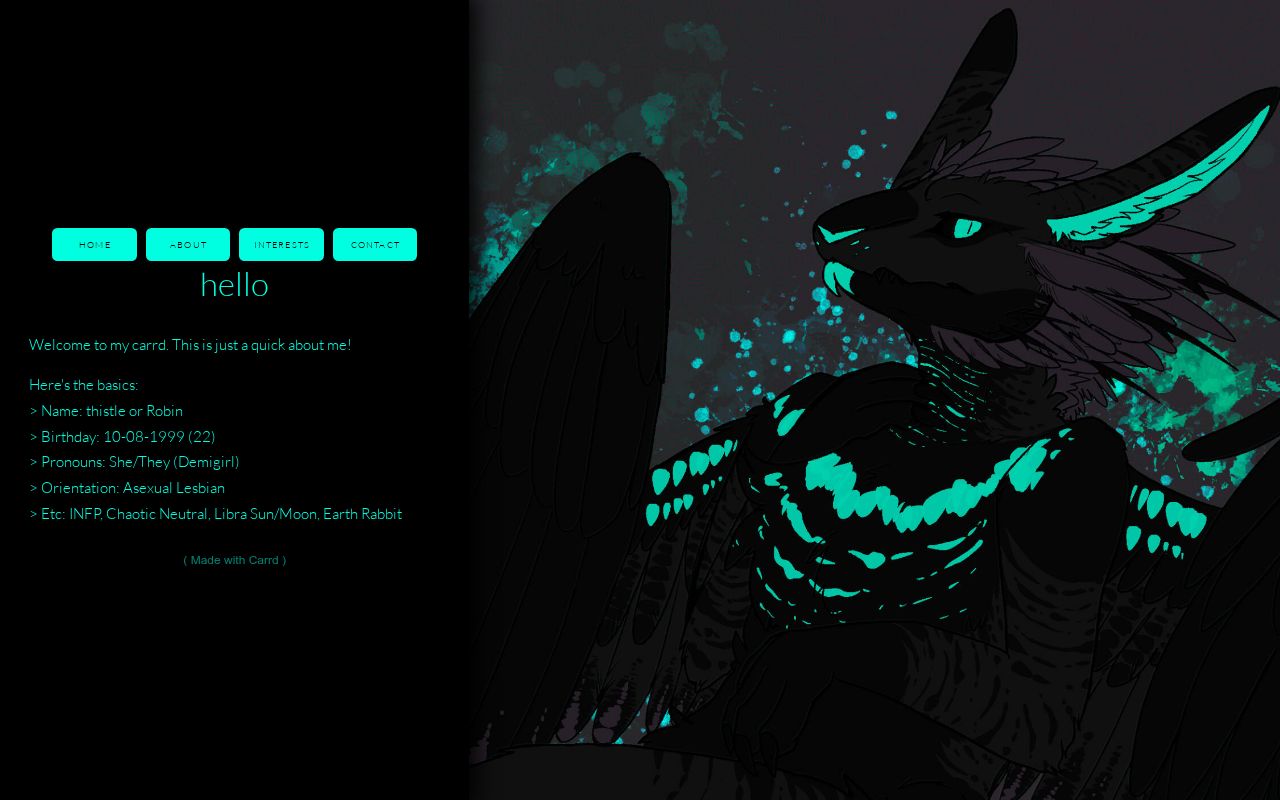 Carrd profile picture for @thistle